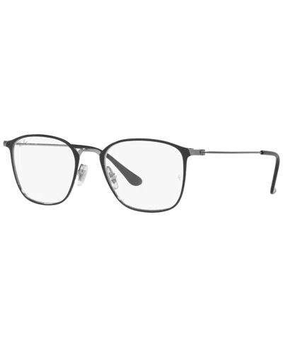 Ray Ban Rb6466 Unisex Square Eyeglasses In Gunmetal