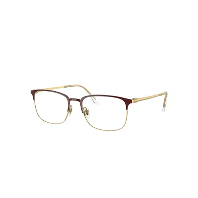 Ray Ban Eyeglasses Male Rb6494 Optics - Gold Frame Clear Lenses Polarized 54-18