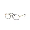 Ray Ban Eyeglasses Male Rb6495 Optics - Gold Frame Clear Lenses Polarized 52-19 In Gold