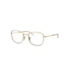 Ray Ban Eyeglasses Unisex Rb6497 Optics - Gold Frame Clear Lenses Polarized 53-20 In Gold