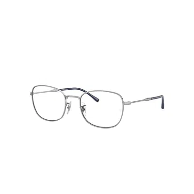 Ray Ban Eyeglasses Unisex Rb6497 Optics - Silver Frame Clear Lenses Polarized 53-20