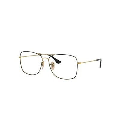 Ray Ban Rb6498 Optics Eyeglasses Gold Frame Demo Lens Lenses Polarized 55-15