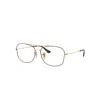 Ray Ban Rb6499 Optics Eyeglasses Gold Frame Demo Lens Lenses Polarized 57-15 In Gold