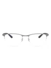 Ray Ban Rb6513 Metal-frame Rectangular Glasses In Neutral