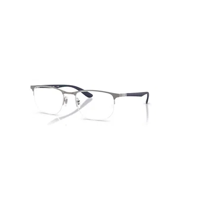 Ray Ban Eyeglasses Unisex Rb6513 Optics - Matte Dark Blue Frame Clear Lenses Polarized 53-20 In Matt Dunkelblau