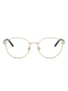 Ray Ban Rb6538d Metallic Round-frame Glasses In Gold