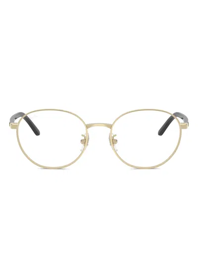Ray Ban Rb6538d Metallic Round-frame Glasses In Gold