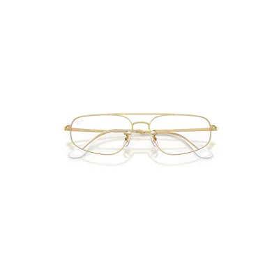 Ray Ban Rb6550 Optics Eyeglasses Arista Gold Frame Clear Lenses Polarized 54-16
