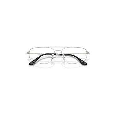 Ray Ban Rb6550 Optics Eyeglasses Silver Frame Clear Lenses Polarized 54-16