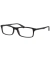 Ray Ban Ray-ban Rb7017 Unisex Rectangle Eyeglasses In Matte Blac