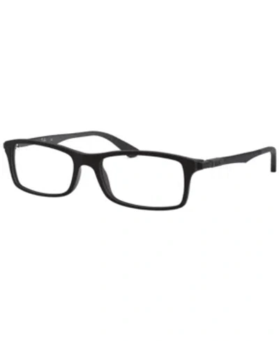 Ray Ban Ray-ban Rb7017 Unisex Rectangle Eyeglasses In Matte Blac