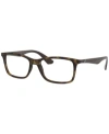Ray Ban Ray-ban Rx7047 Unisex Square Eyeglasses In Matte Hava