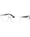 Ray Ban Rb7047 Unisex Square Eyeglasses In Transparent