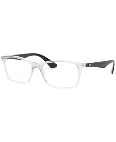 Ray Ban Rb7047 Unisex Square Eyeglasses In Transparent