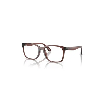 Ray Ban Eyeglasses Unisex Rb7059 Optics - Transparent Dark Brown Frame Clear Lenses Polarized 55-18