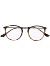 Ray Ban Rb7140 Round-frame Glasses In 棕色