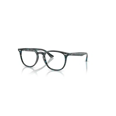Ray Ban Rb7159 Optics Eyeglasses Transparent Fantasy Blu/gray Frame Clear Lenses Polarized 52-20 In Transparent Fantasy Blau&#47grau