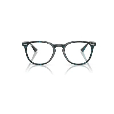 Ray Ban Rb7159 Optics Eyeglasses Transparent Fantasy Brown/yellow Frame Clear Lenses Polarized 52-20 In Transparent Fantasy Brown&#47yellow