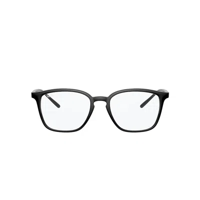 Ray Ban Rb7185f Eyeglasses Shiny Black Frame Clear Lenses 54-18
