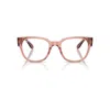 Ray Ban Rb7210 Optics Eyeglasses Opal Antique Pink Frame Clear Lenses Polarized 52-20 In Opal Antique Pink
