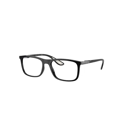 Ray Ban Rb7222m Optics Scuderia Ferrari Collection  Schwarz Fassung Klar Glas Polarisiert 54-18 In Black