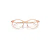 Ray Ban Rb7255 Optics Eyeglasses Rosegold Frame Clear Lenses Polarized 53-20 In Rosegold