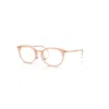 Ray Ban Eyeglasses Unisex Rb7255 Optics - Rosegold Frame Clear Lenses Polarized 51-20 In Rosegold