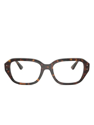 Ray Ban Rb7258 Tortoiseshell Oversized Glasses In Brown