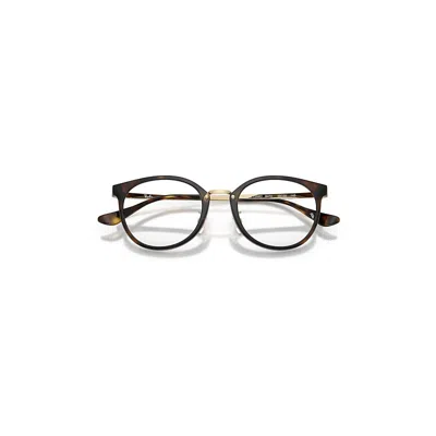 Ray Ban Rb7266d Optics Eyeglasses Pale Gold Frame Clear Lenses Polarized 49-20