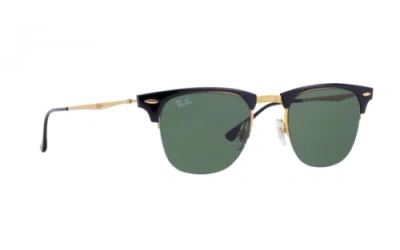 Pre-owned Ray Ban Ray-ban Rb8056 157/71 Black/gold Square Green 51-22-140 Non-polarized Sunglasses
