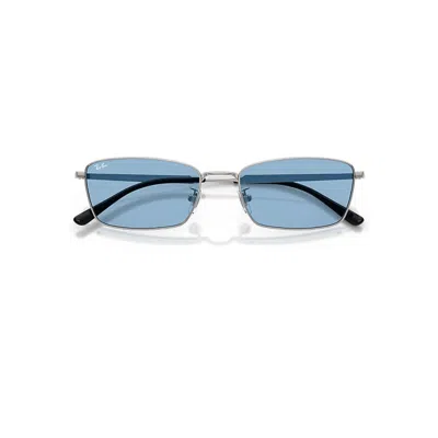 Ray Ban Rb8069d Titanium Sunglasses Silver Frame Blue Lenses 55-18