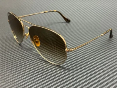 Pre-owned Ray Ban Rb8089 926551 Gold Brown Gradient Titanium Unisex 62 Mm Sunglasses