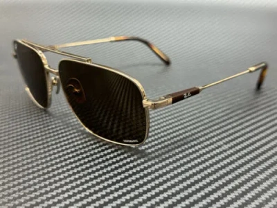 Pre-owned Ray Ban Rb8096 9266an Shiny Light Brown Polarized Unisex 59 Mm Sunglasses