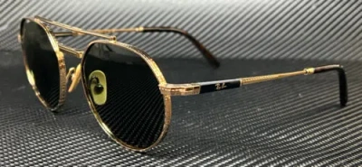 Pre-owned Ray Ban Rb8265 313852 Gold Green Unisex 51 Mm Titanium Sunglasses