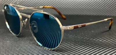 Pre-owned Ray Ban Rb8265 3139o4 Silver Blue Polarized Titanium 51 Mm Sunglasses