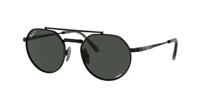 Pre-owned Ray Ban Ray-ban Rb8265 Jack Ii Titanium Sunglasses, Black Frame, Dark Grey Polarized Chr In Gray