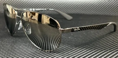 Pre-owned Ray Ban Rb8313 004 K6 Titanium Grey Polarized 61 Mm Men's Sunglasses In Silver