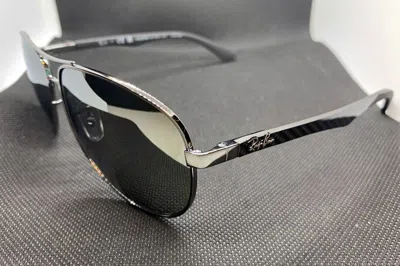 Pre-owned Ray Ban Rb8313 004 K6 Titanium Grey Polarized 61 Mm Men's Sunglasses In Silver