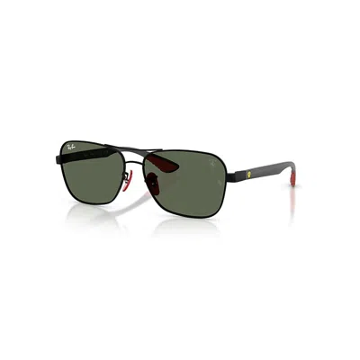 Ray Ban Rb8336m Scuderia Ferrari Collection Sunglasses Dark Carbon Frame Green Lenses 58-15 In Carbon Dunkel