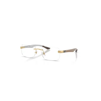 Ray Ban Rb8423 Optics  Arista Gold Fassung Klar Glas Polarisiert 56-18