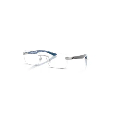 Ray Ban Rb8423 Optics  Silber Fassung Klar Glas Polarisiert 56-18 In Silver