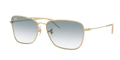 Ray Ban Rbr0102s Caravan Reverse 001/79 Occhiali Da Sole Oro Per Uomo In Pattern