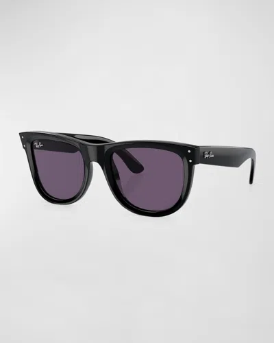 Ray Ban Wayfarer Reverse Sunglasses Black Frame Violet Lenses 50-22