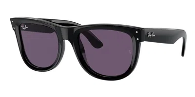 Ray Ban Wayfarer Reverse Sunglasses Black Frame Violet Lenses 53-20