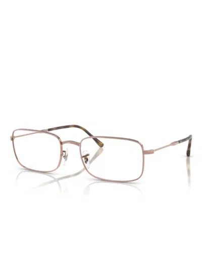 Ray Ban Rectangle-frame Glasses In Gold