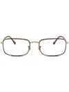 Ray Ban Rectangle-frame Glasses In 褐色
