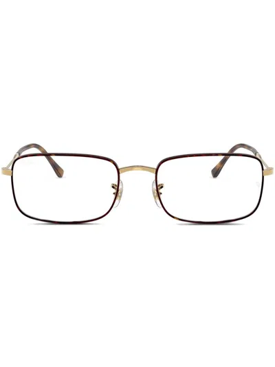 Ray Ban Rectangle-frame Glasses In Gray