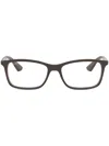 Ray Ban Rectangle Frame Glasses In Brown