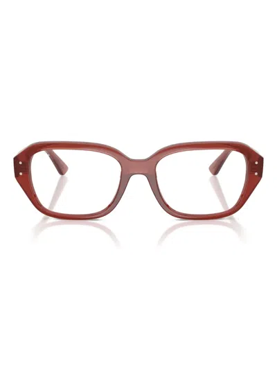 Ray Ban Rectangle-frame Glasses In Brown