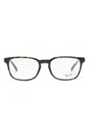 Ray Ban Rectangle-frame Glasses In Brown